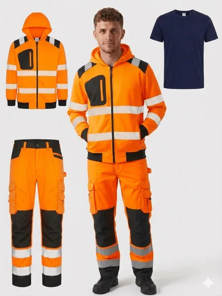 Kit Completo Alta visibilità ( Felpa + Pantalone + T-Shirt )