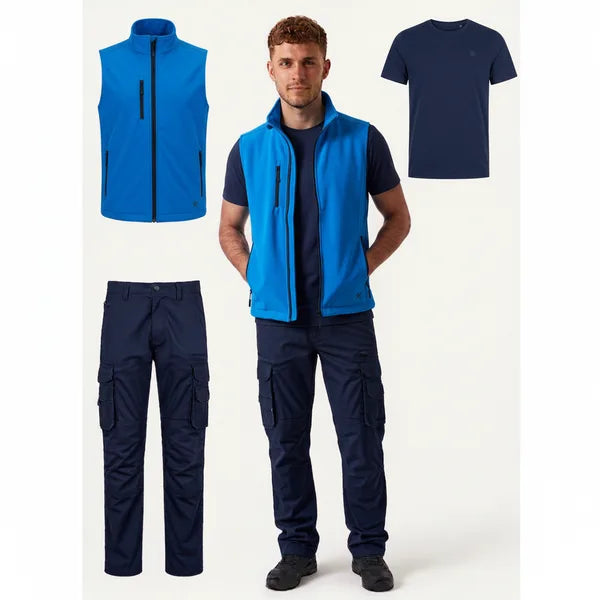 Kit Completo Da Lavoro ( Pantalone + T-Shirt + Gilet Softshell )