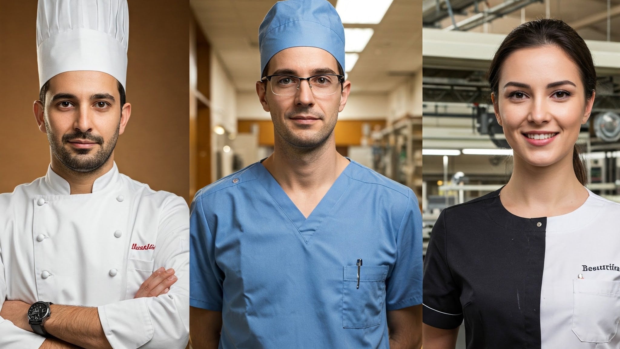 collage di abbigliamento professionale settore sanitario, industriale e ristorativo Vimaworks
