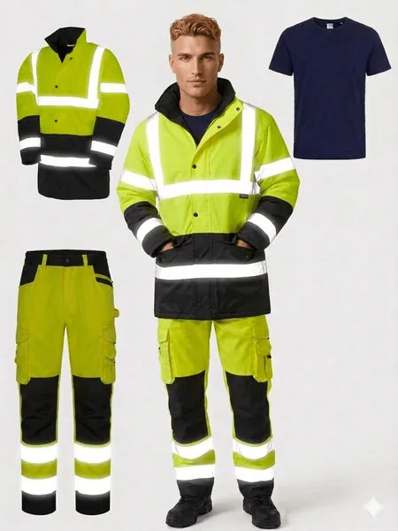 Kit Completo Alta Visibilità ( Giubbino + Pantalone + T-Shirt )