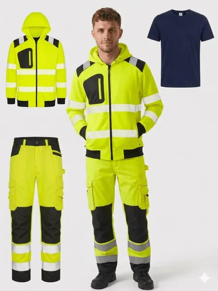 Kit Completo Alta visibilità ( Felpa + Pantalone + T-Shirt )